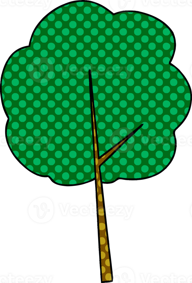 quirky comic book style cartoon tree png