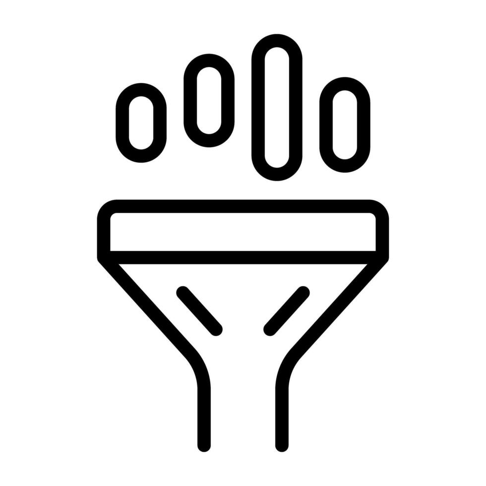 A linear design, icon of data funnel vector