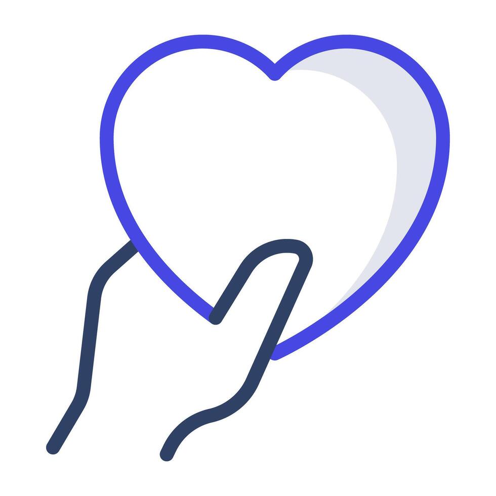 A cute icon of giving heart in outline style vector