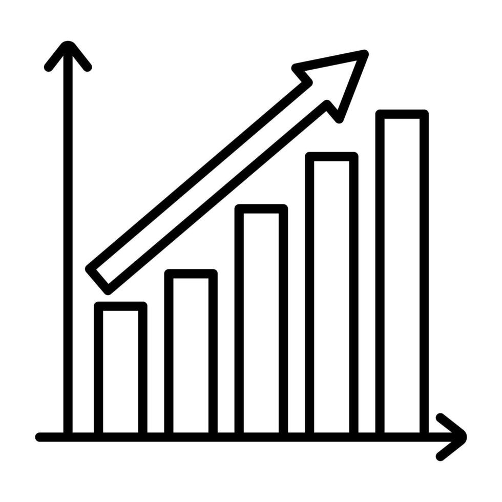A linear design, icon of growth chart vector