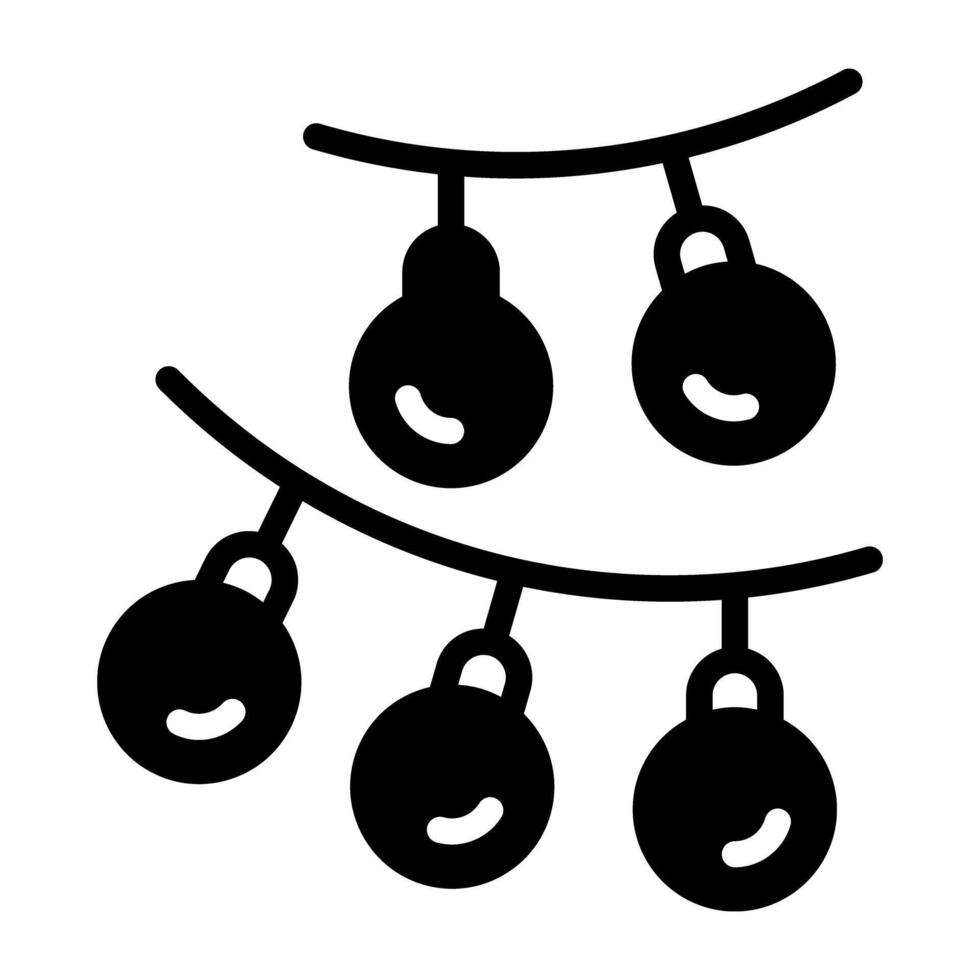 Solid design of decorative party lights vector