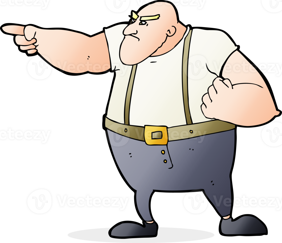 cartoon angry tough guy pointing png