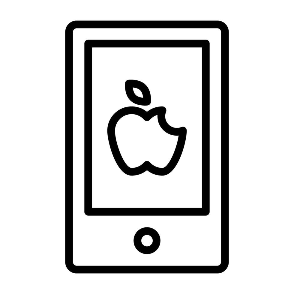 A linear design, icon of smartphone vector