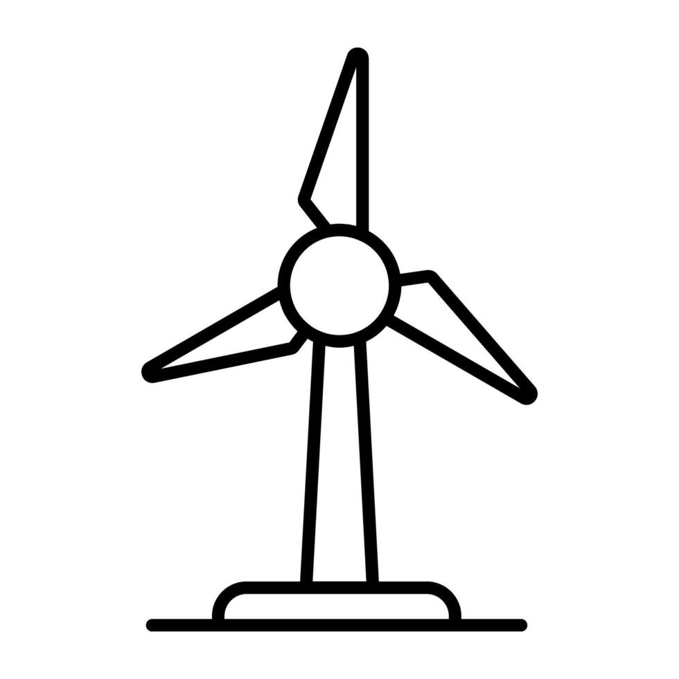 un lineal diseño, icono de viento turbina vector