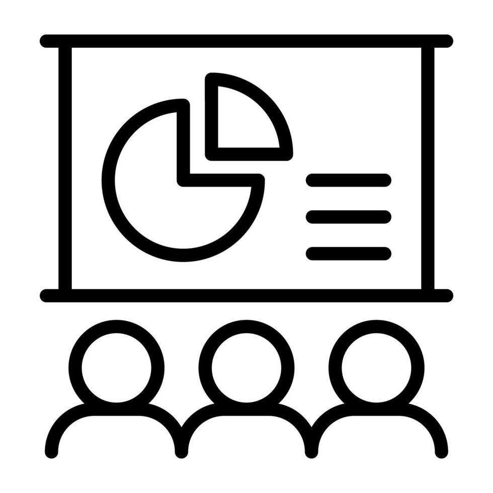 An outline design, icon of business training vector