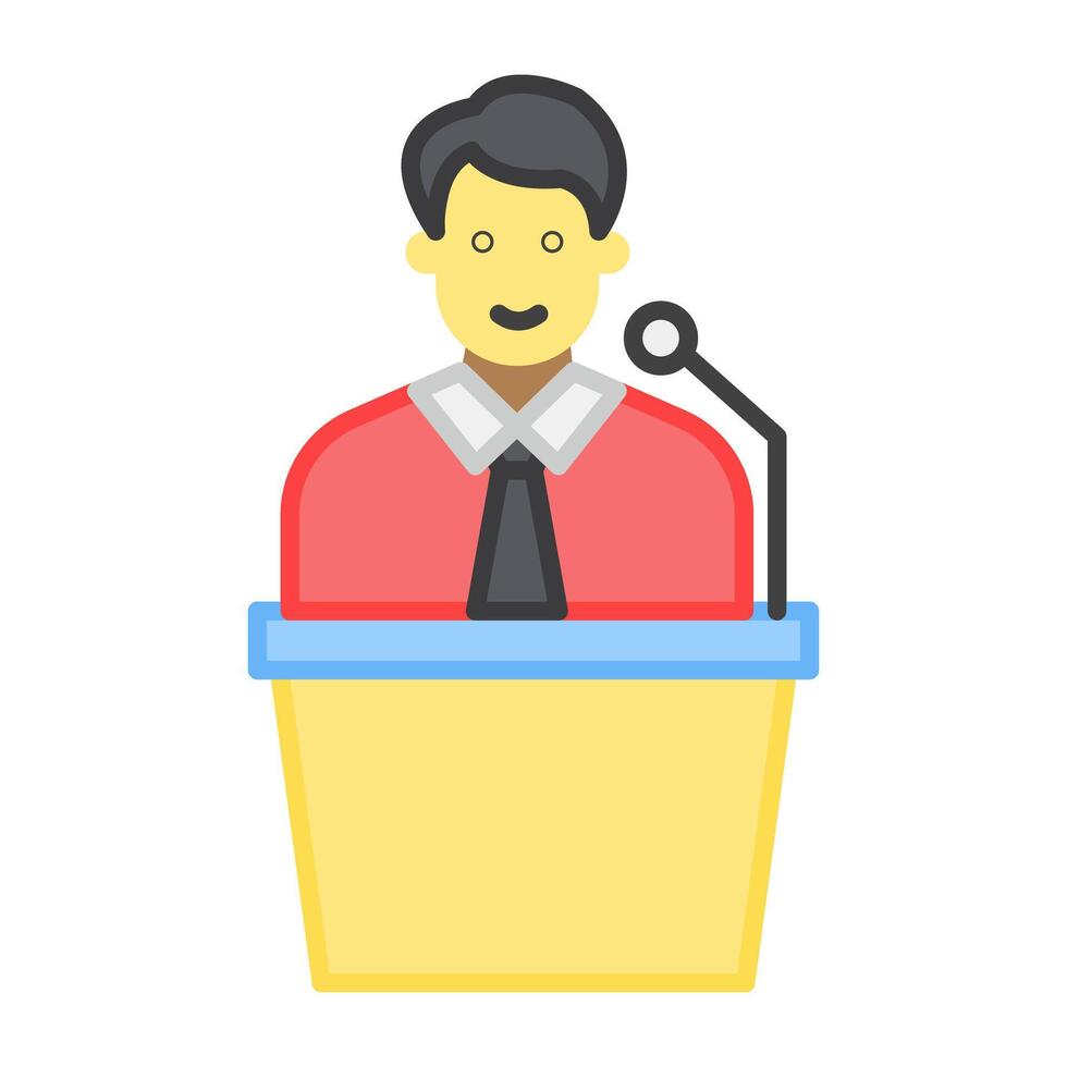 A flat design, icon of business speech vector