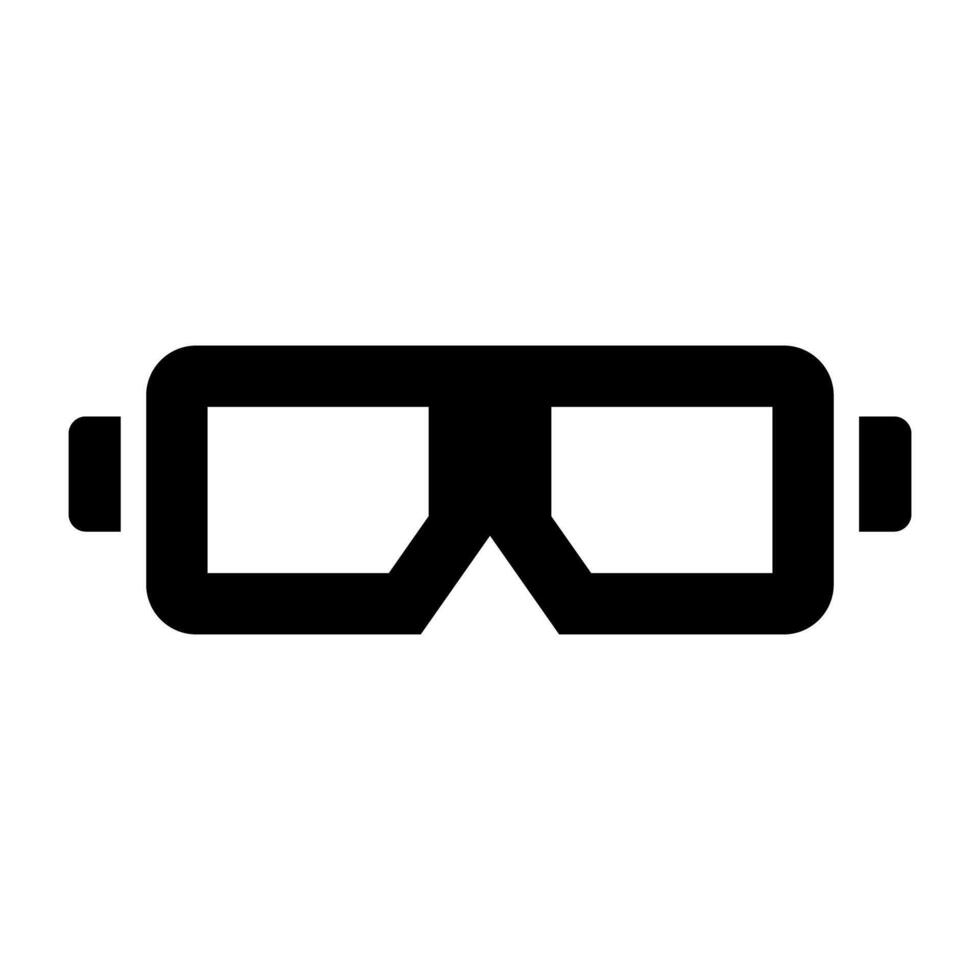 editable sólido diseño icono de gafas de protección, gafas accesorio vector