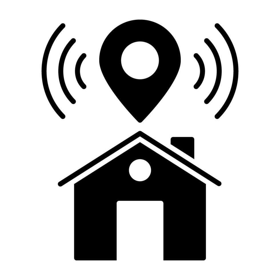 A flat design, icon of home location vector