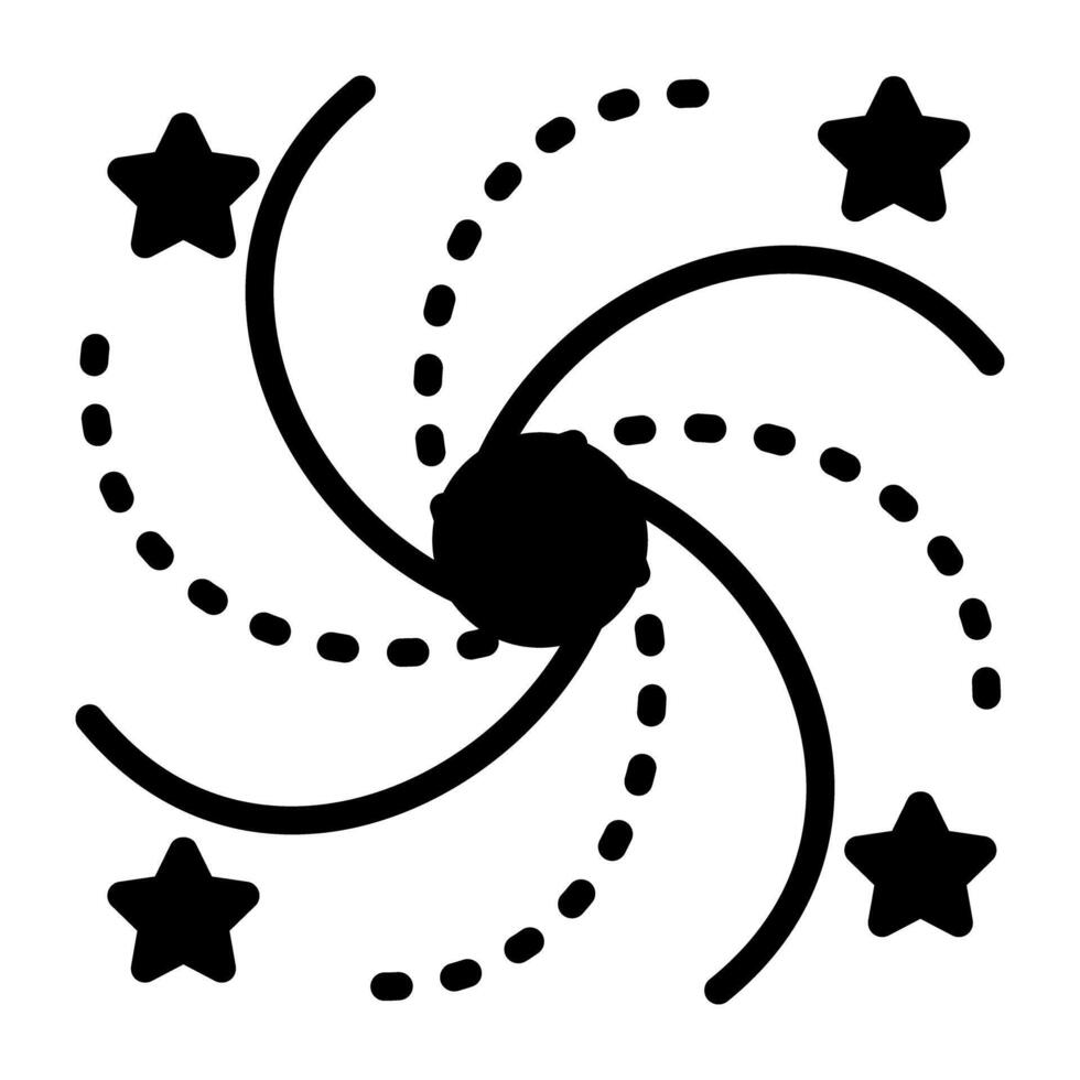 Milky way nebula icon in solid design. vector