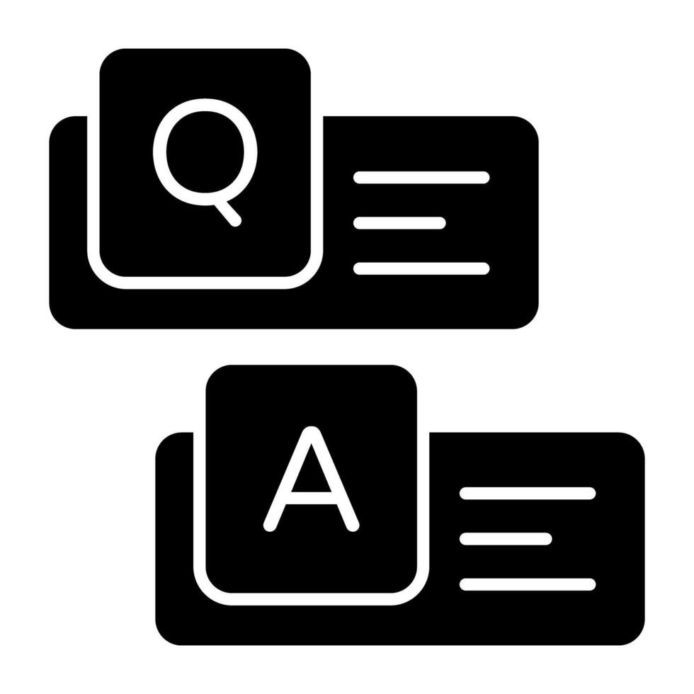 A glyph design, icon of question answer vector