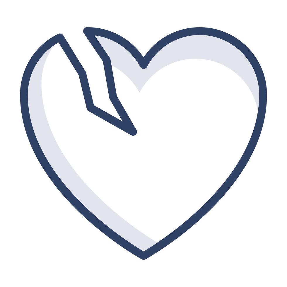 A premium download icon of broken heart vector