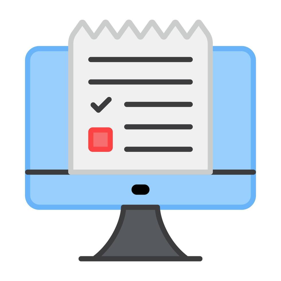 A flat design, icon of online bill vector