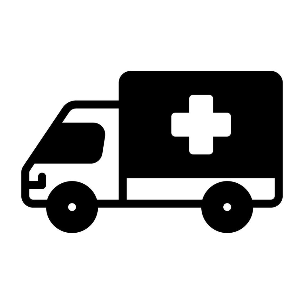 Medical transport ambulance icon vector