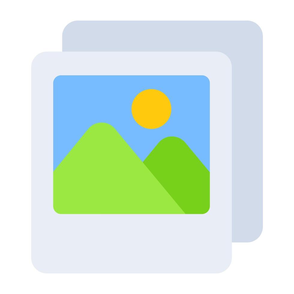 A flat design, icon of gallery vector