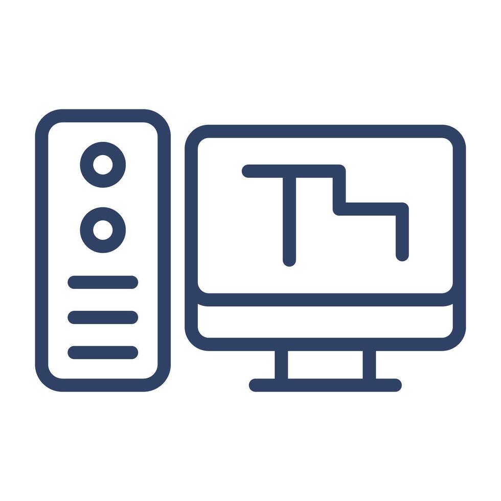 A flat design icon of workstation vector