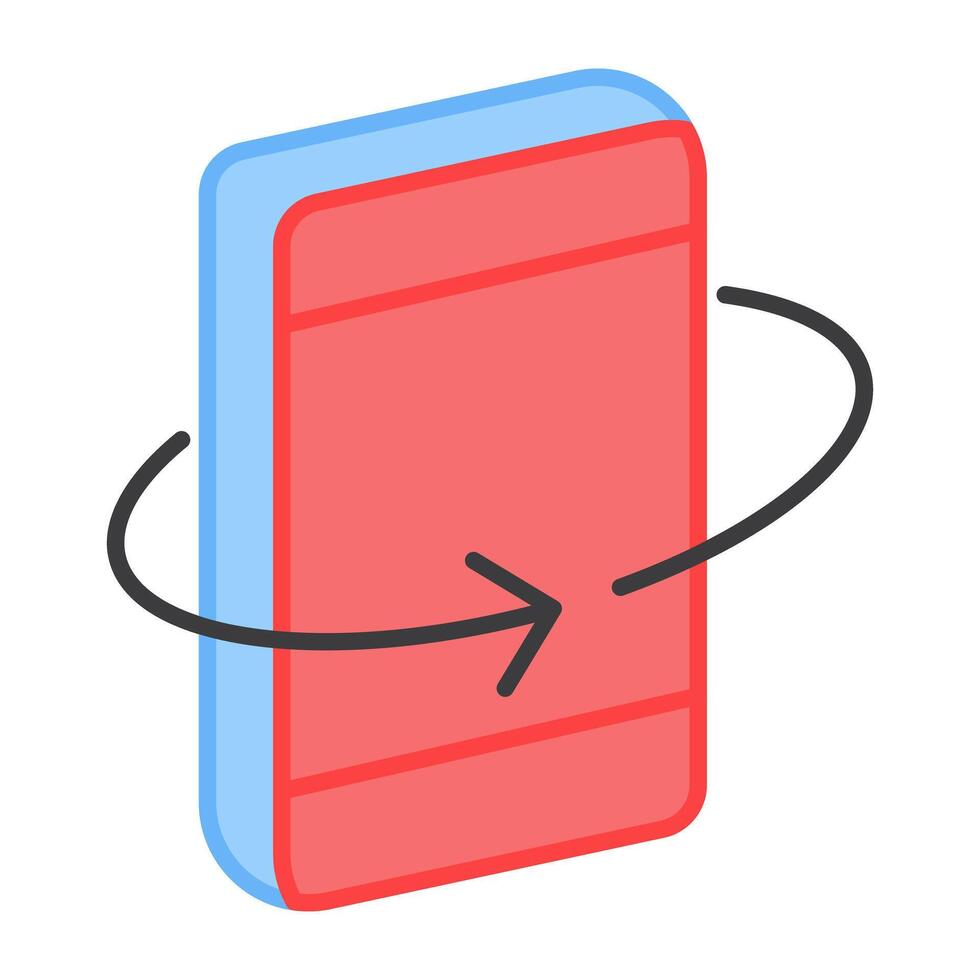 Rotating arrow with smartphone, icon of tilt control vector