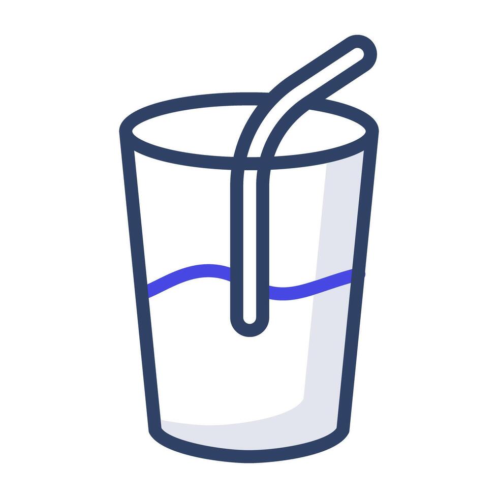diseño plano, icono de vaso de bebida de jugo vector