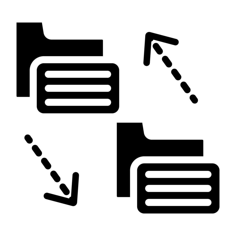 Glyph design, icon of folder transfer vector