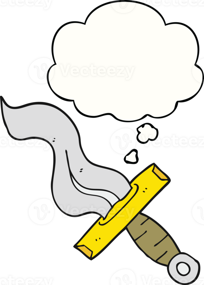cartoon dagger with thought bubble png