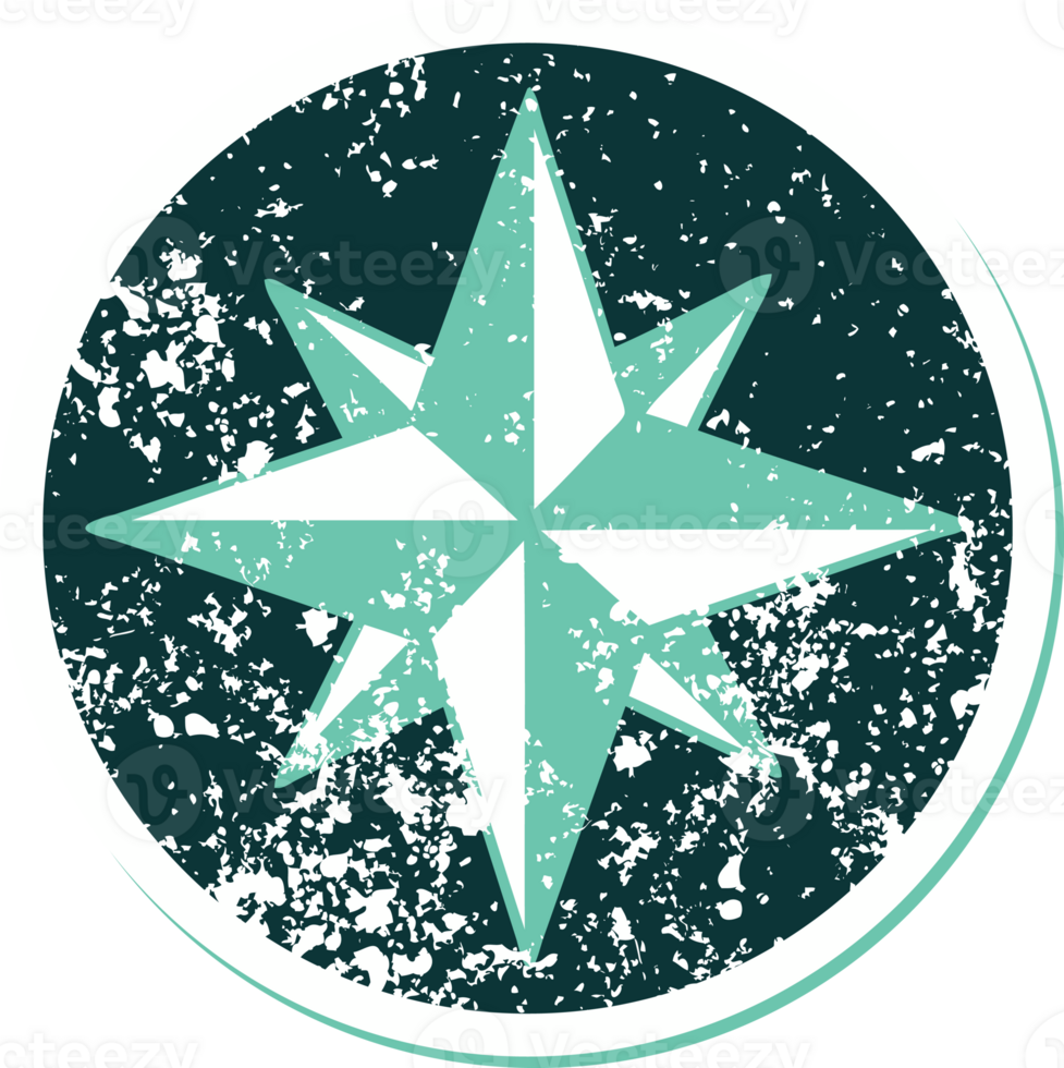 iconic distressed sticker tattoo style image of a star png