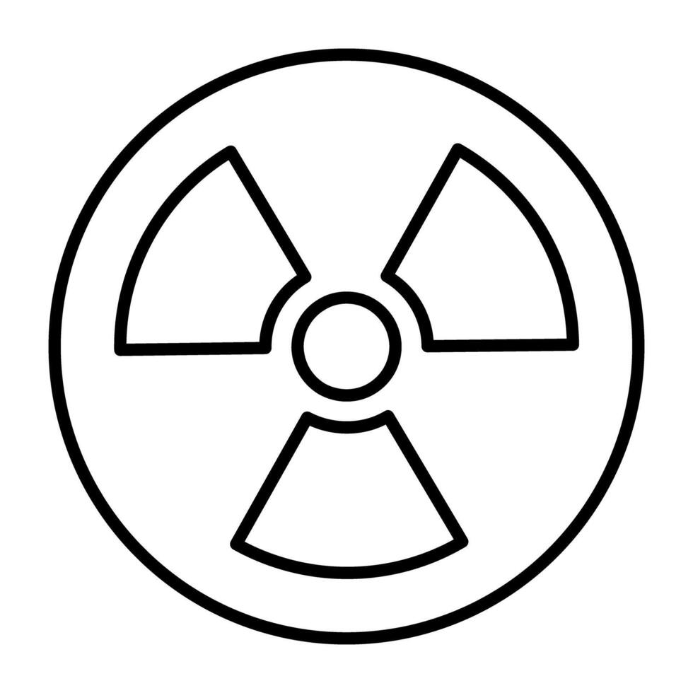 A linear design, icon of radioactive symbol vector