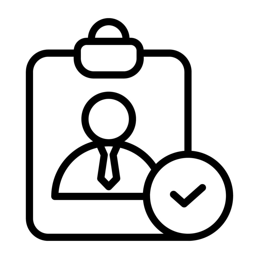 An outline design, icon of curriculum vitae vector
