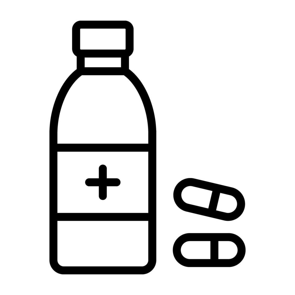 Capsules with bottle depicting concept of medicine icon vector