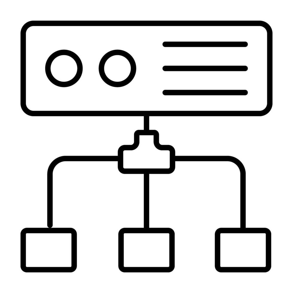 un lineal diseño, icono de servidor red vector