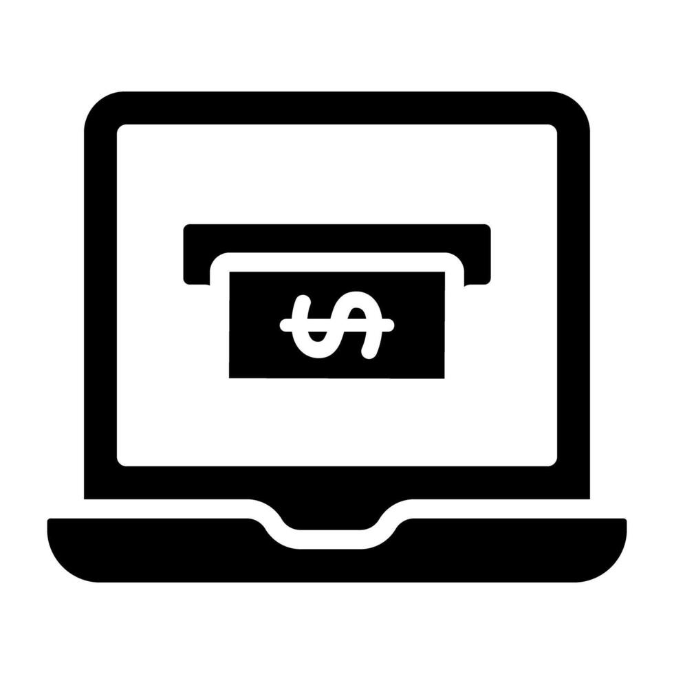 An icon design of money withdrawal, editable vector