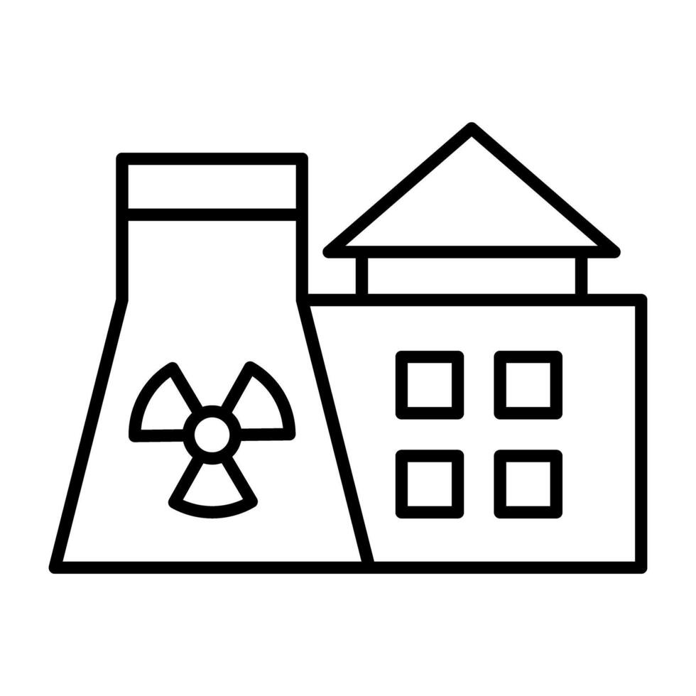 A linear design, icon of nuclear plant vector