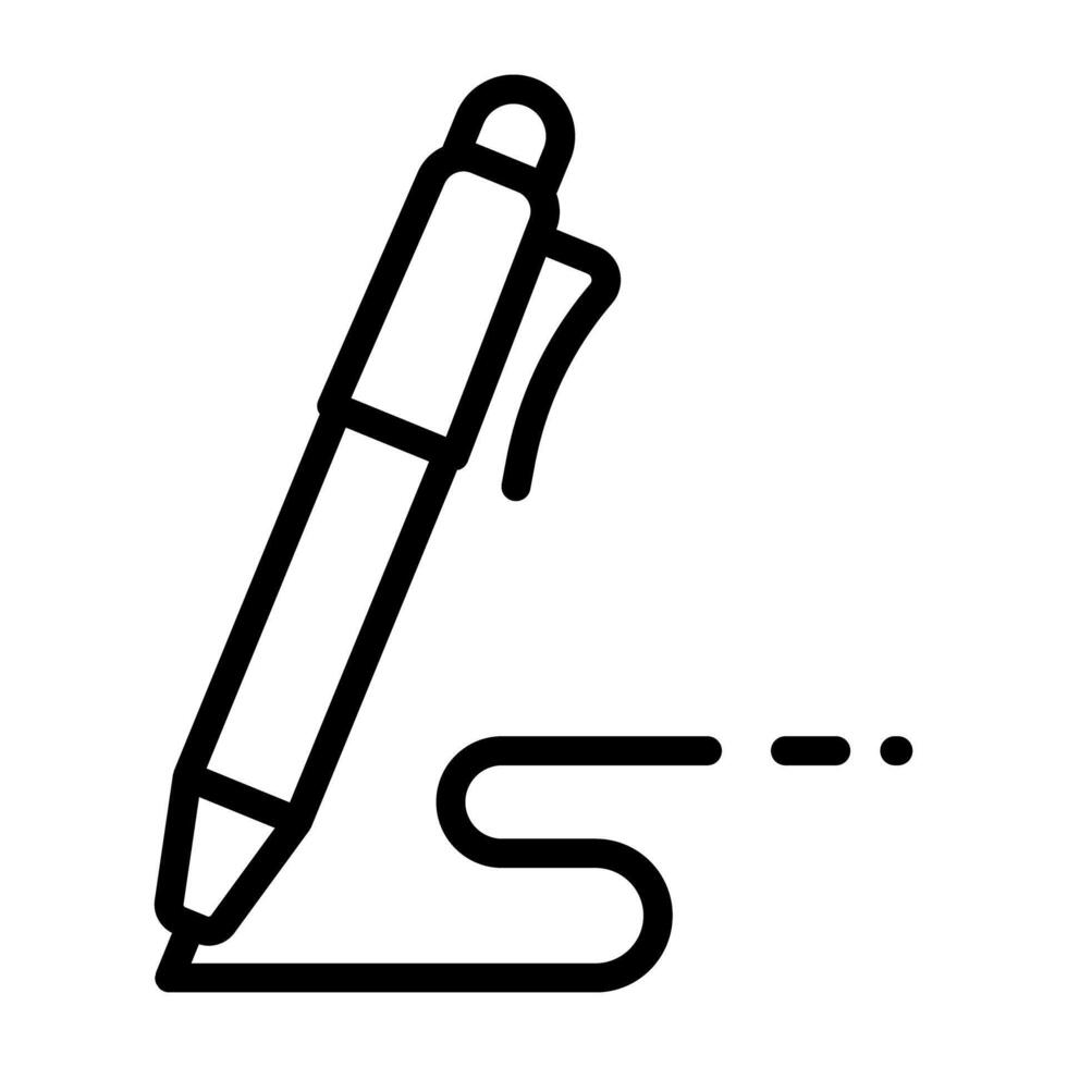 An outline design, icon of pen vector