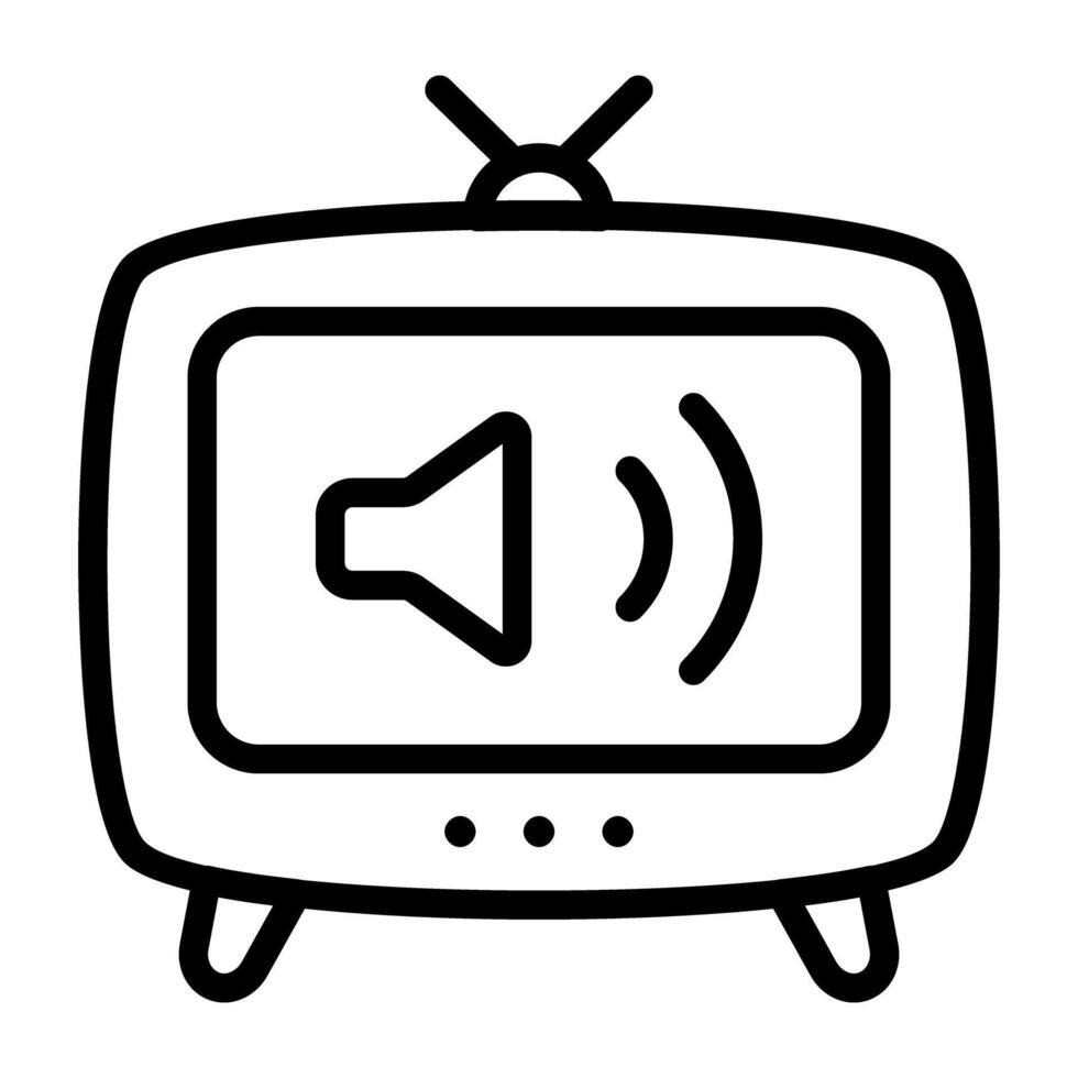 Icon of tv volume, linear design vector