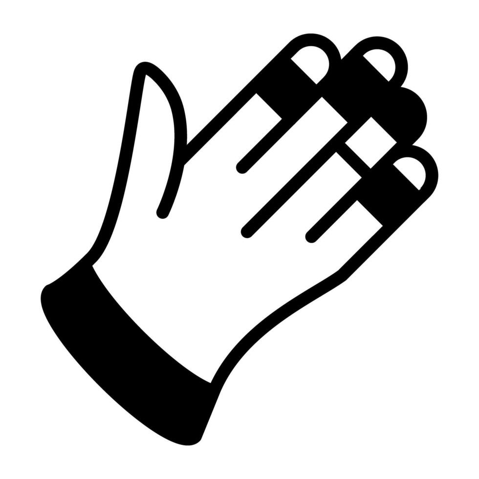 un mano cubierta accesorio, sólido diseño de guantes icono vector