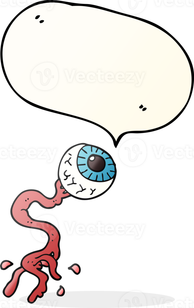 hand drawn speech bubble cartoon gross eyeball png