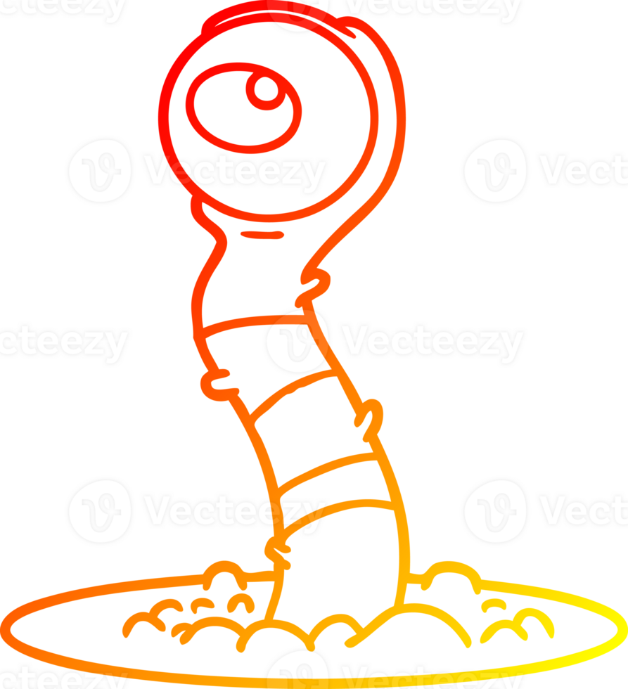 warm gradient line drawing of a cartoon alien swamp monster png