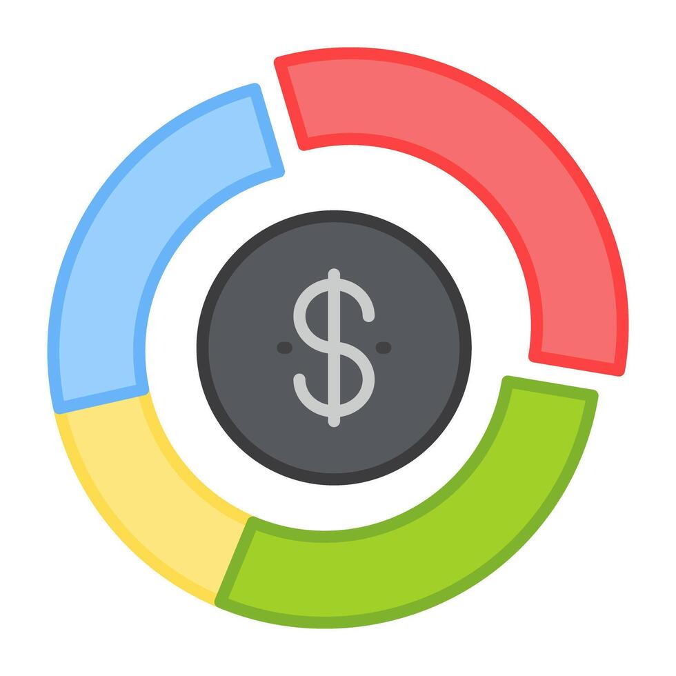 A flat design, icon of money chart vector