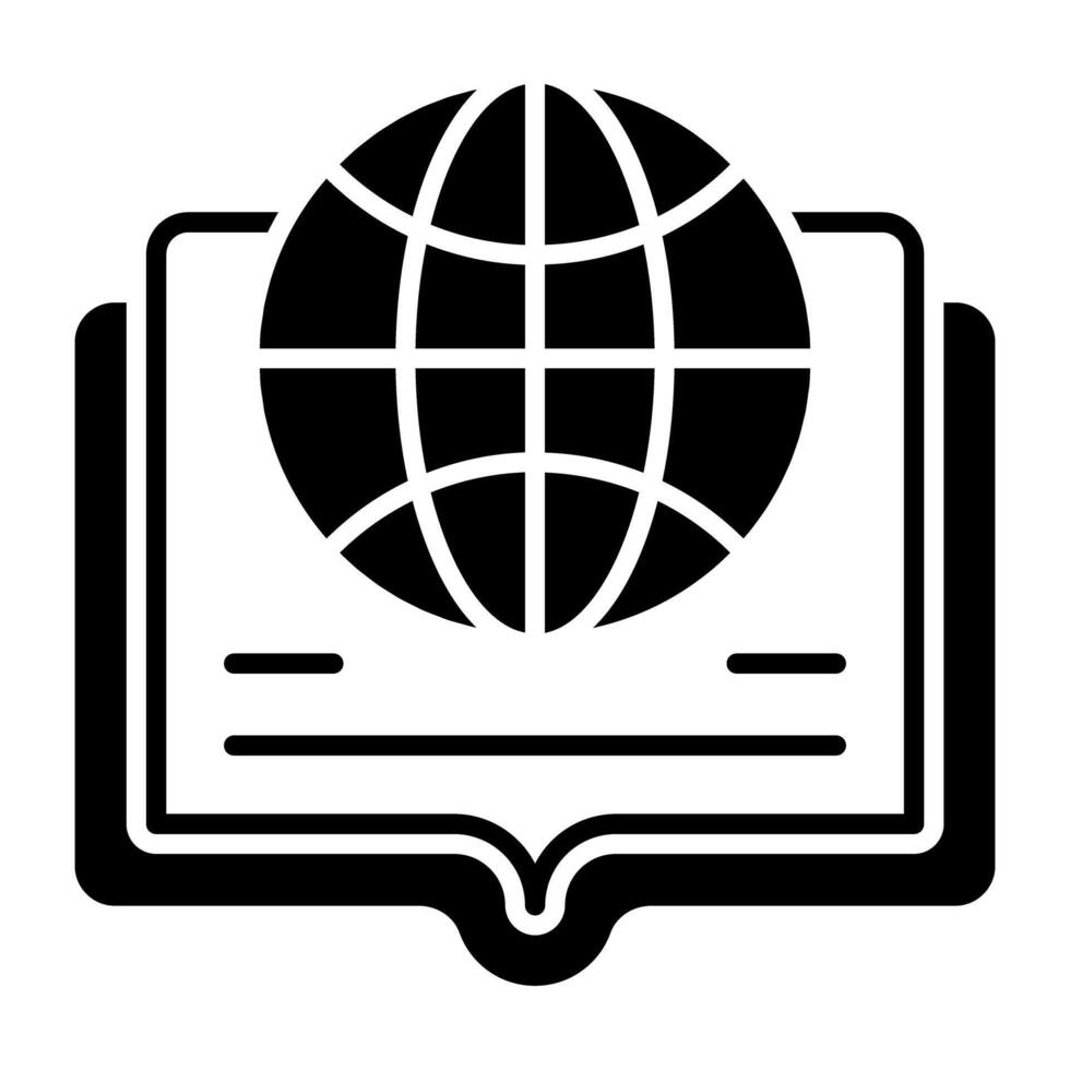 A glyph design, icon of global education vector
