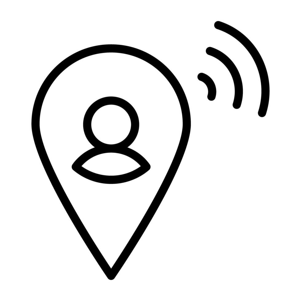 Avatar inside location pin, user location icon vector