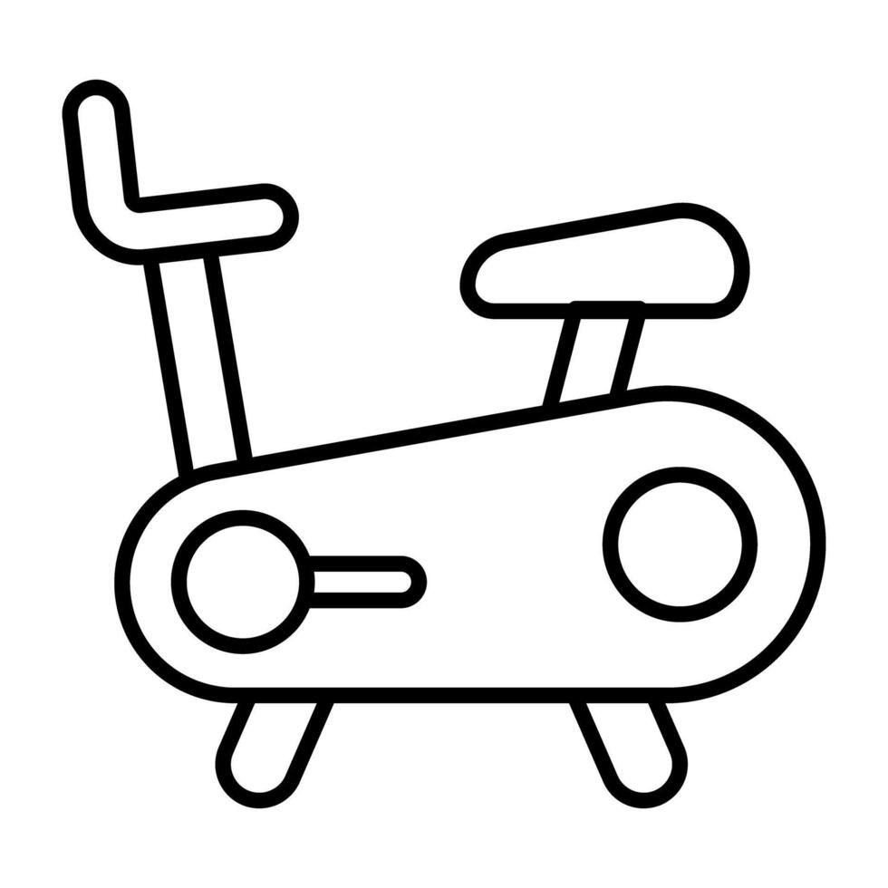 A linear design icon of stationary bike vector