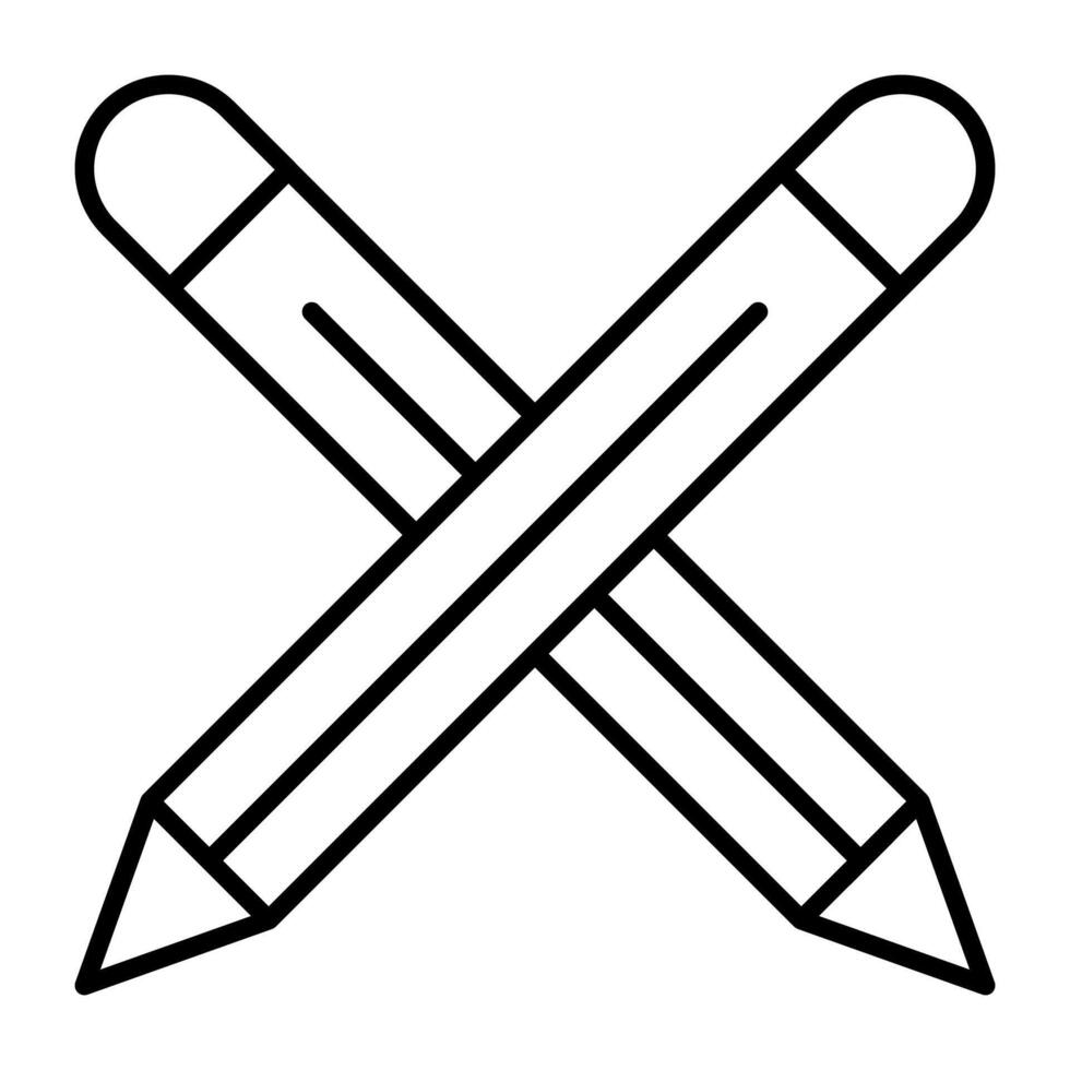 A linear design, icon of pencils vector