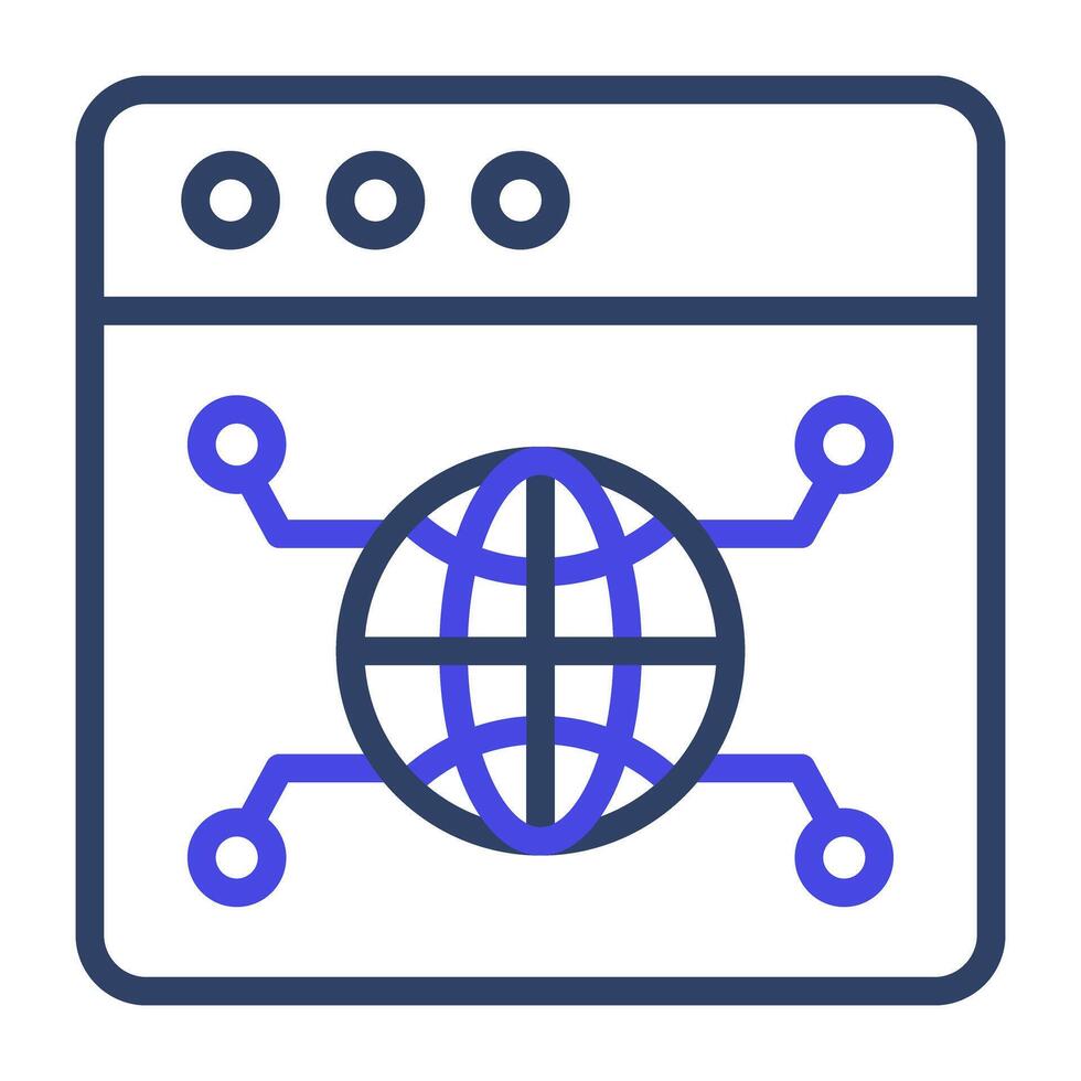 An outline design, icon of web browser vector