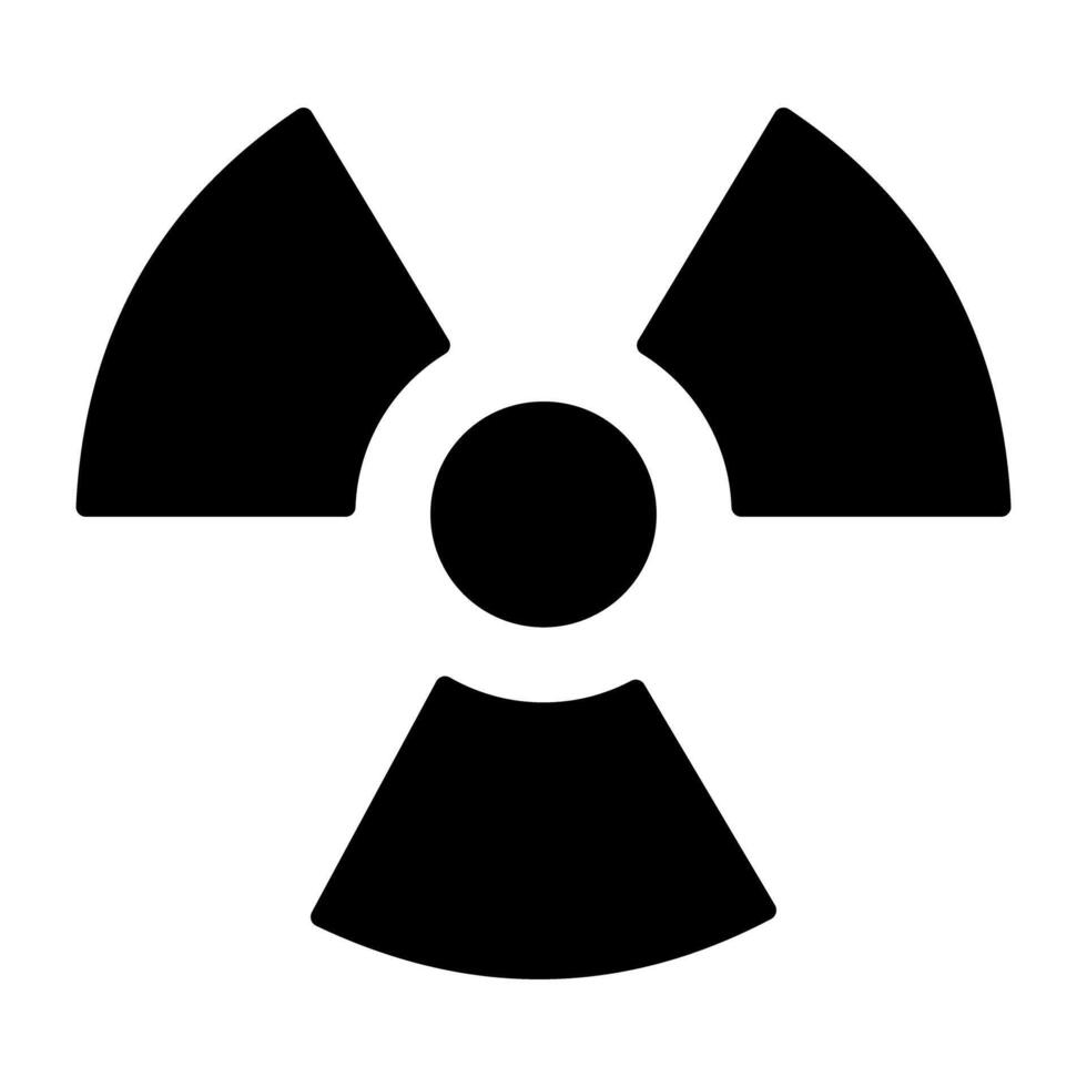 A glyph design, icon of radiation vector