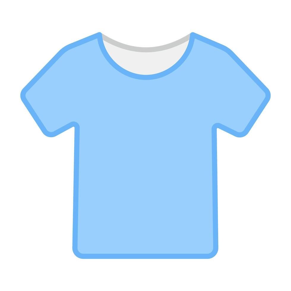 A flat design icon of shirt, fashionable attire vector