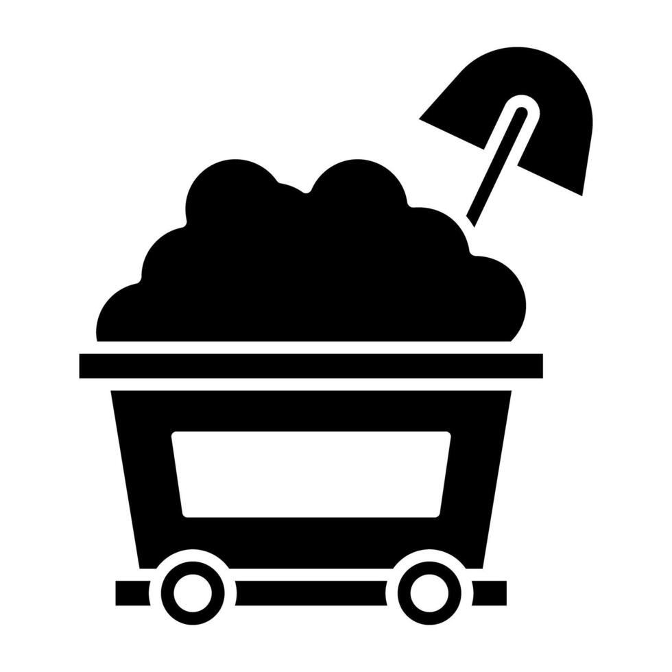 A glyph design, icon of construction cart vector