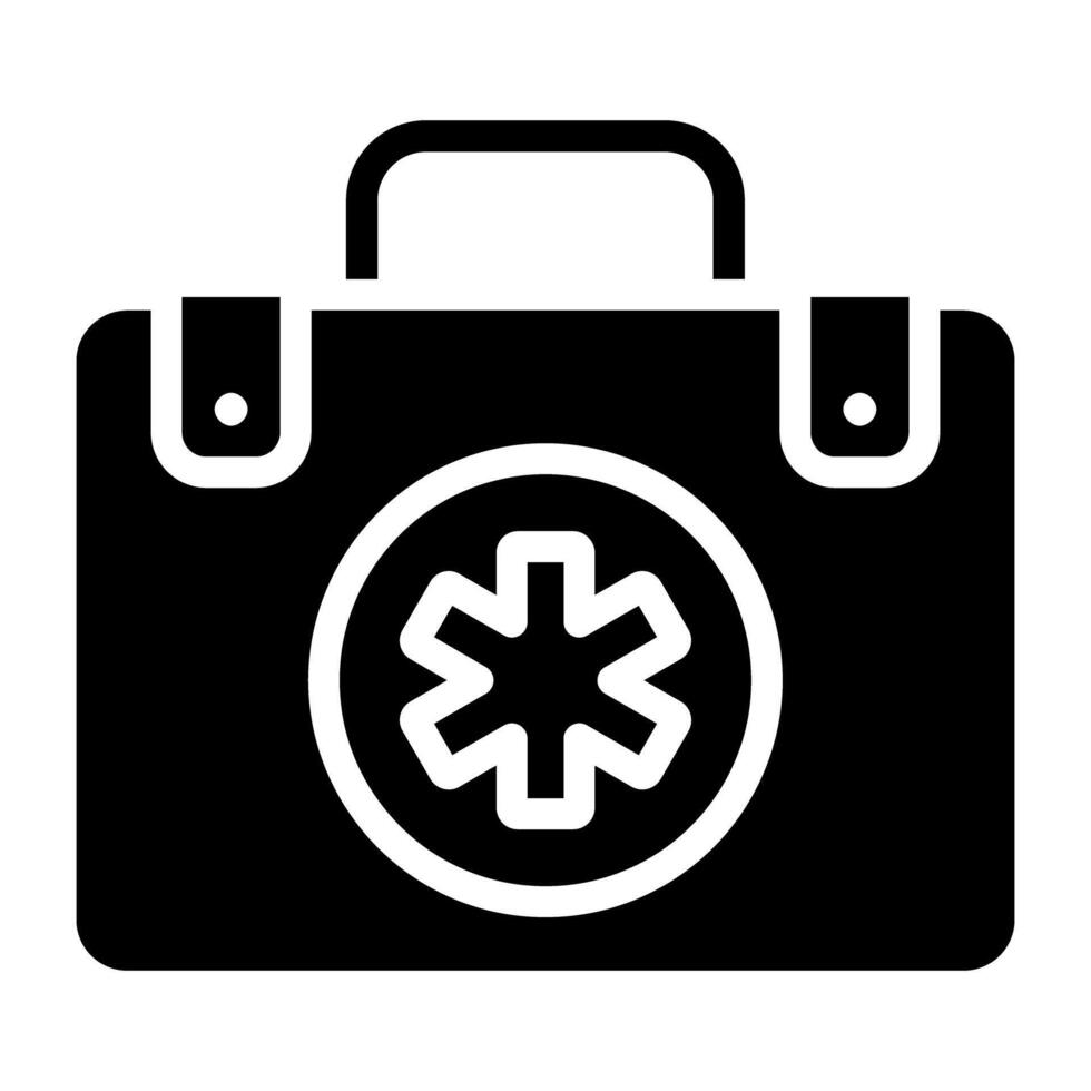 Medical sign on box, concept of medical kit or first aid kit vector