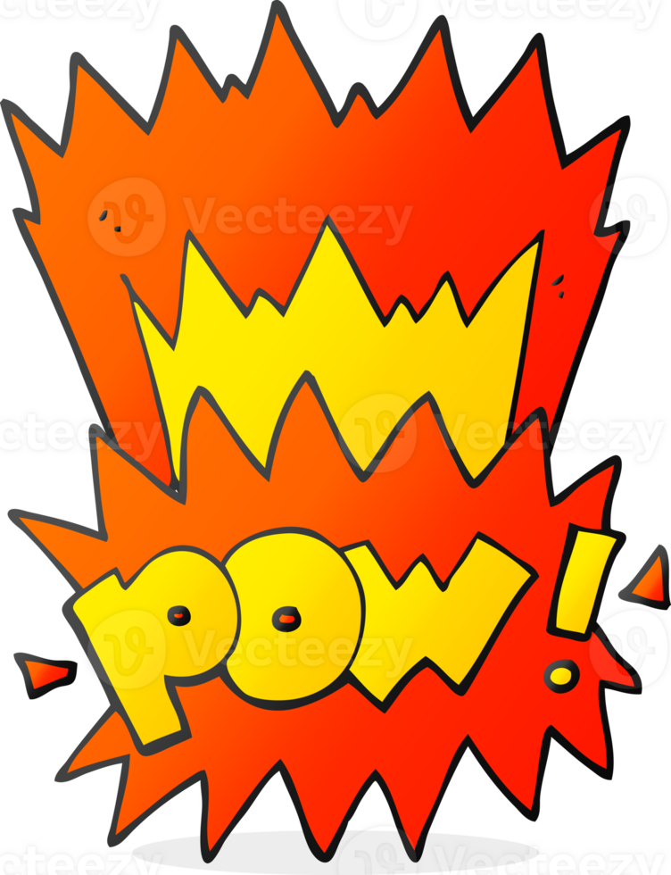 hand drawn cartoon pow symbol png