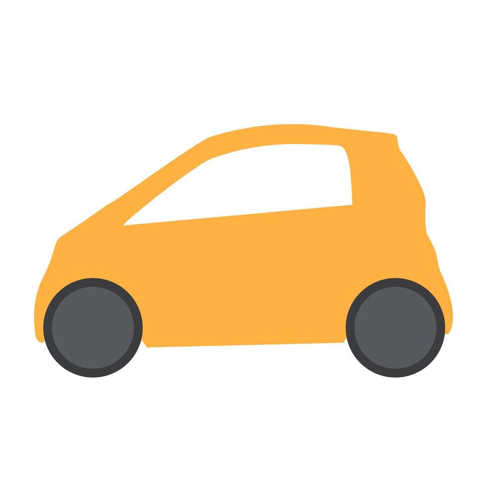Minicar, flat design of private automobile vector