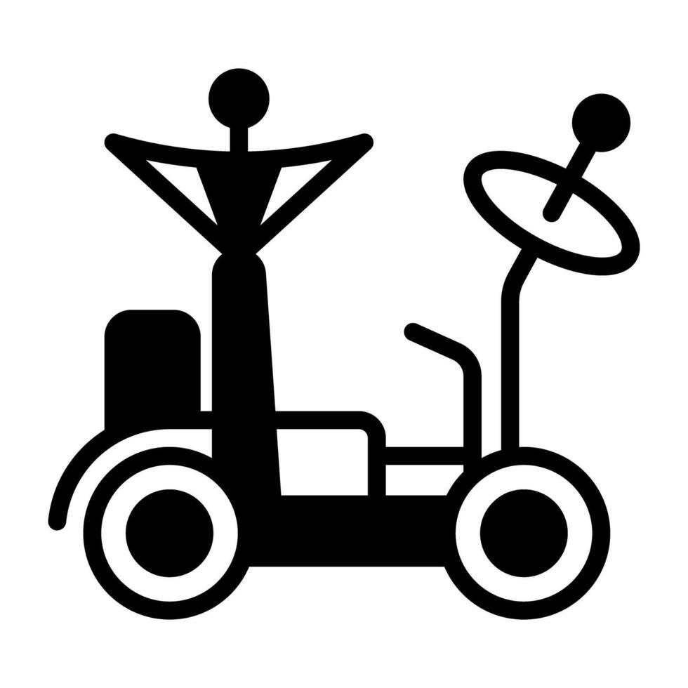 Moon rover icon in solid design vector