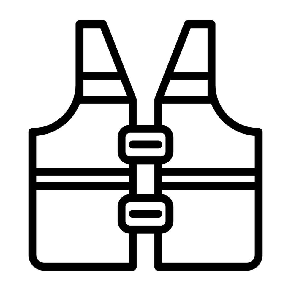 Icon of life jacket, outline design vector