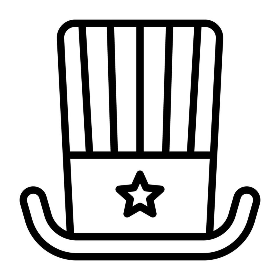 un sombreros accesorio icono, contorno diseño de nosotros sombrero vector